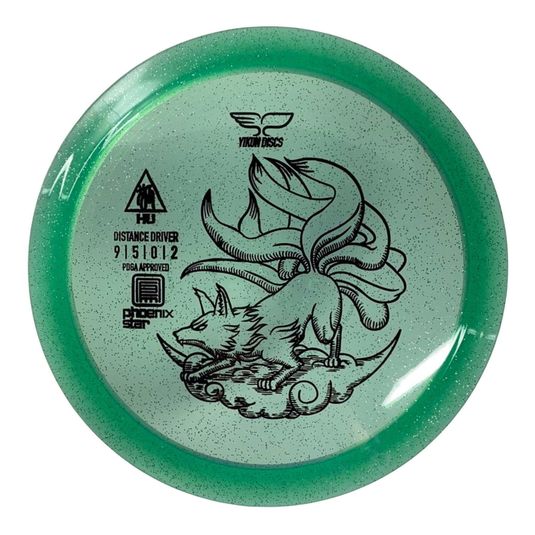 Green Phoenix Star disc golf disc