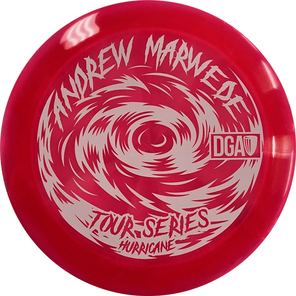 Andrew Marwede Tour Series Hurricane disc on white background, 2023.