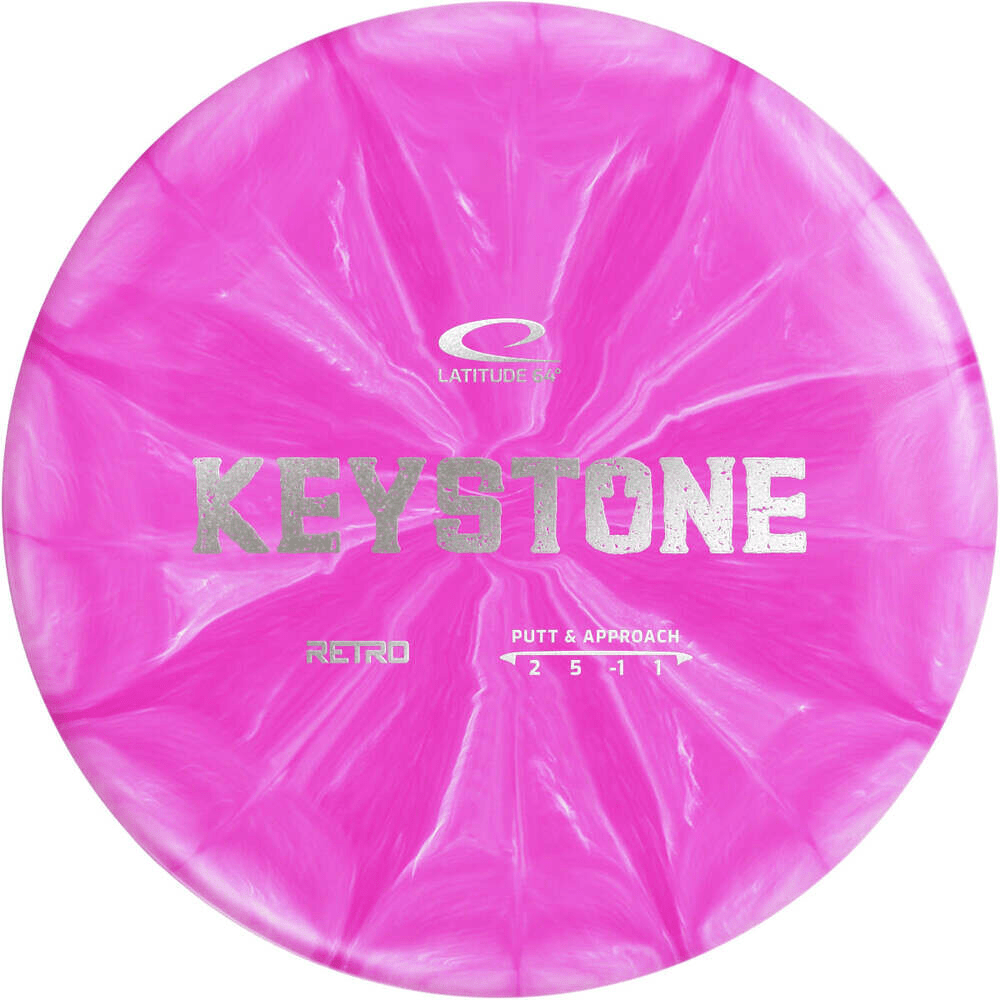 Pink Keystone Retro Burst disc golf putter