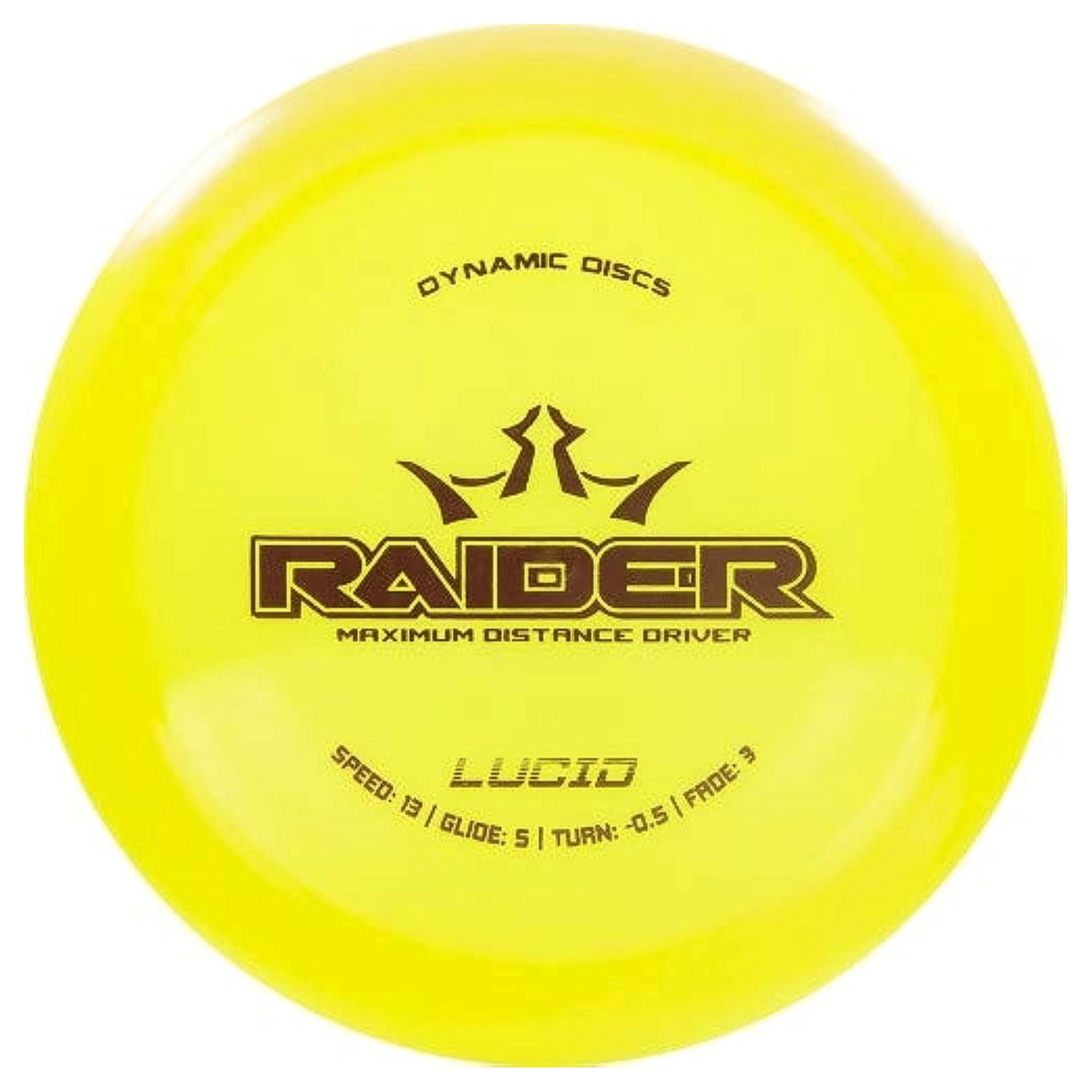 Yellow Lucid Raider disc golf disc