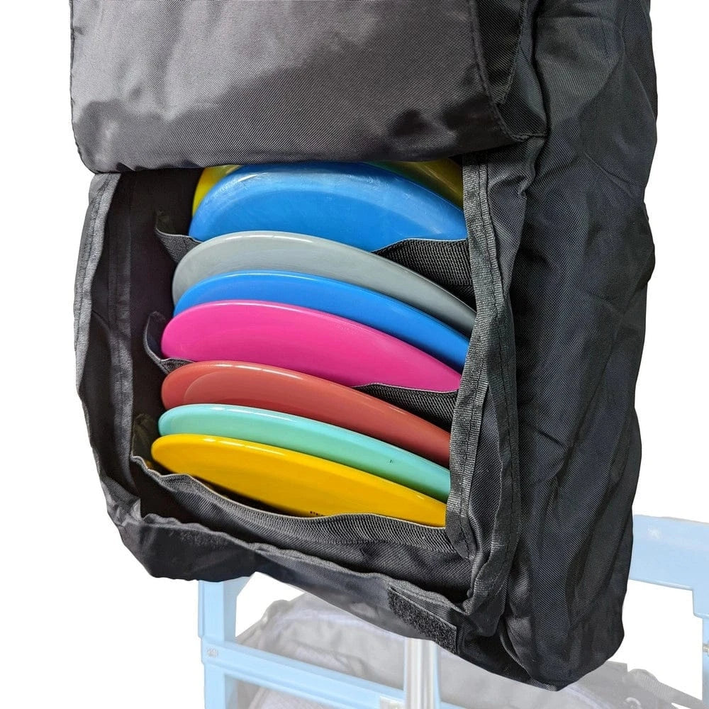 Rainfly bottom pocket with disc golf discs
