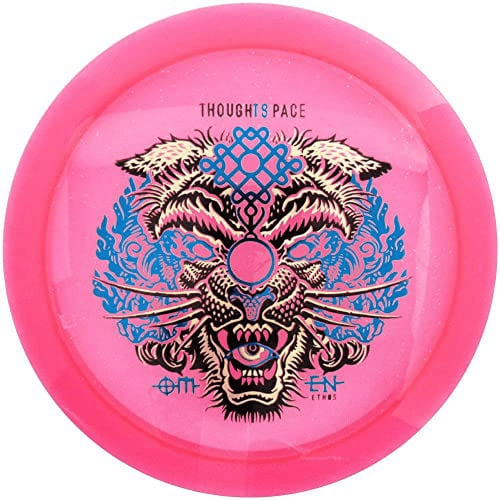 Omen Ethos Pink Disc Golf Disc with Tiger Graphic