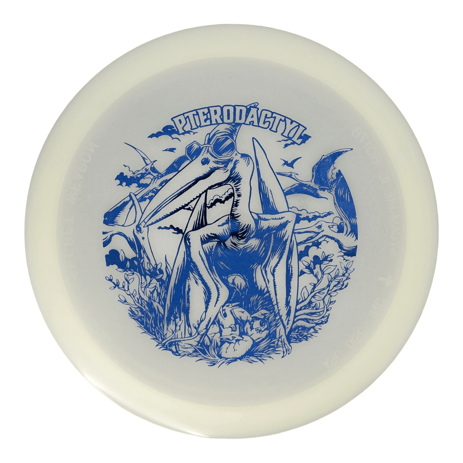 Glowing Pterodactyl disc golf disc