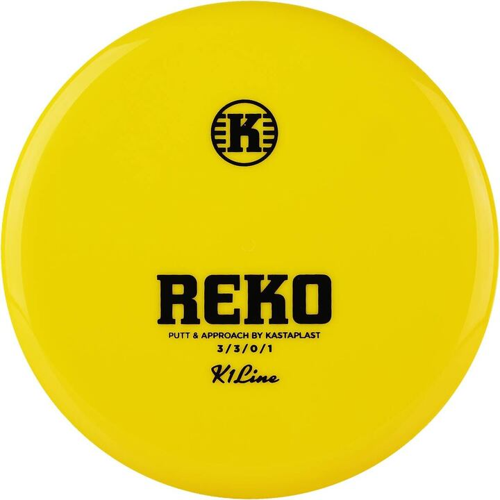 Yellow Kastaplast Reko K1 Line disc golf putter