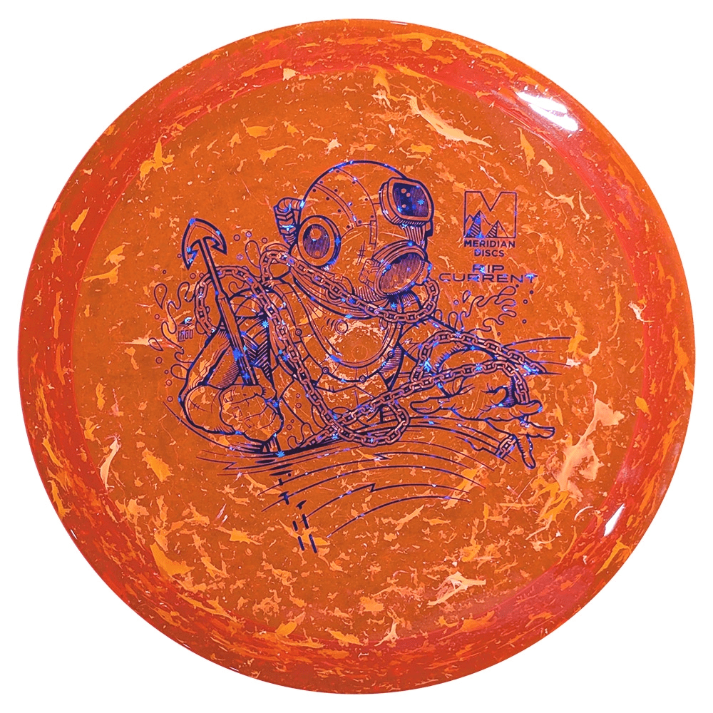 Rip Current Marbled disc golf disc with diver graphic