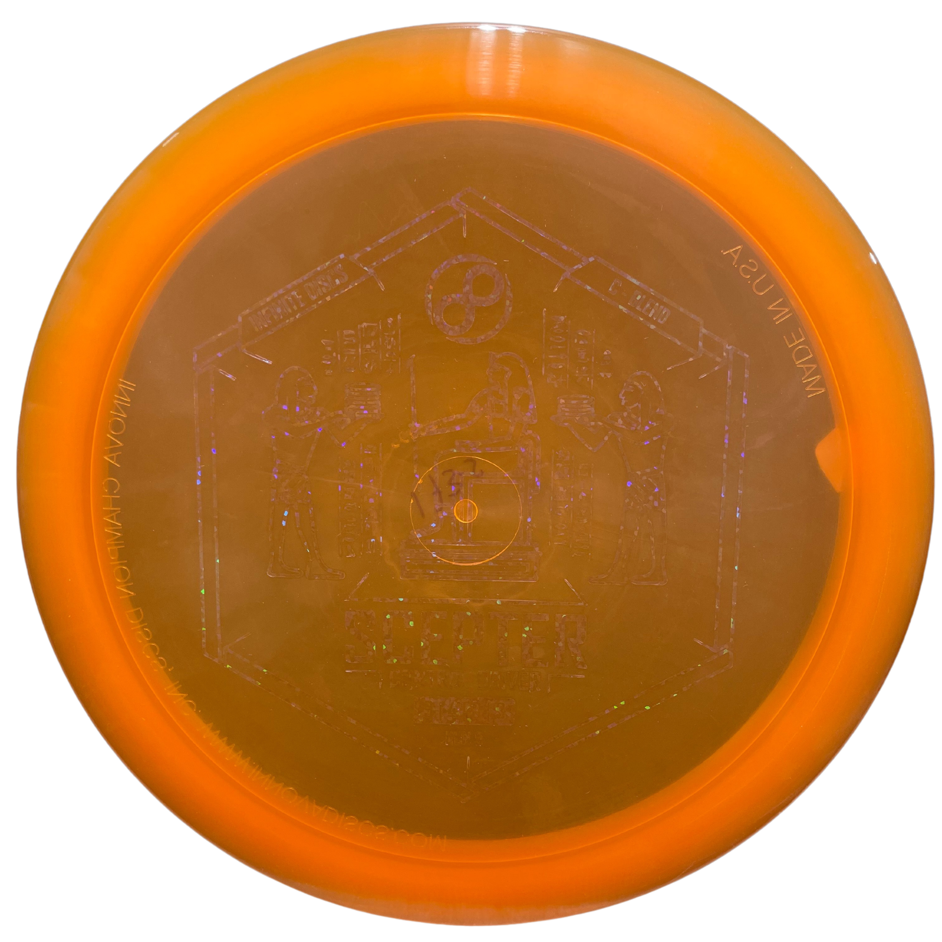 Orange disc golf disc - Scepter C Blend