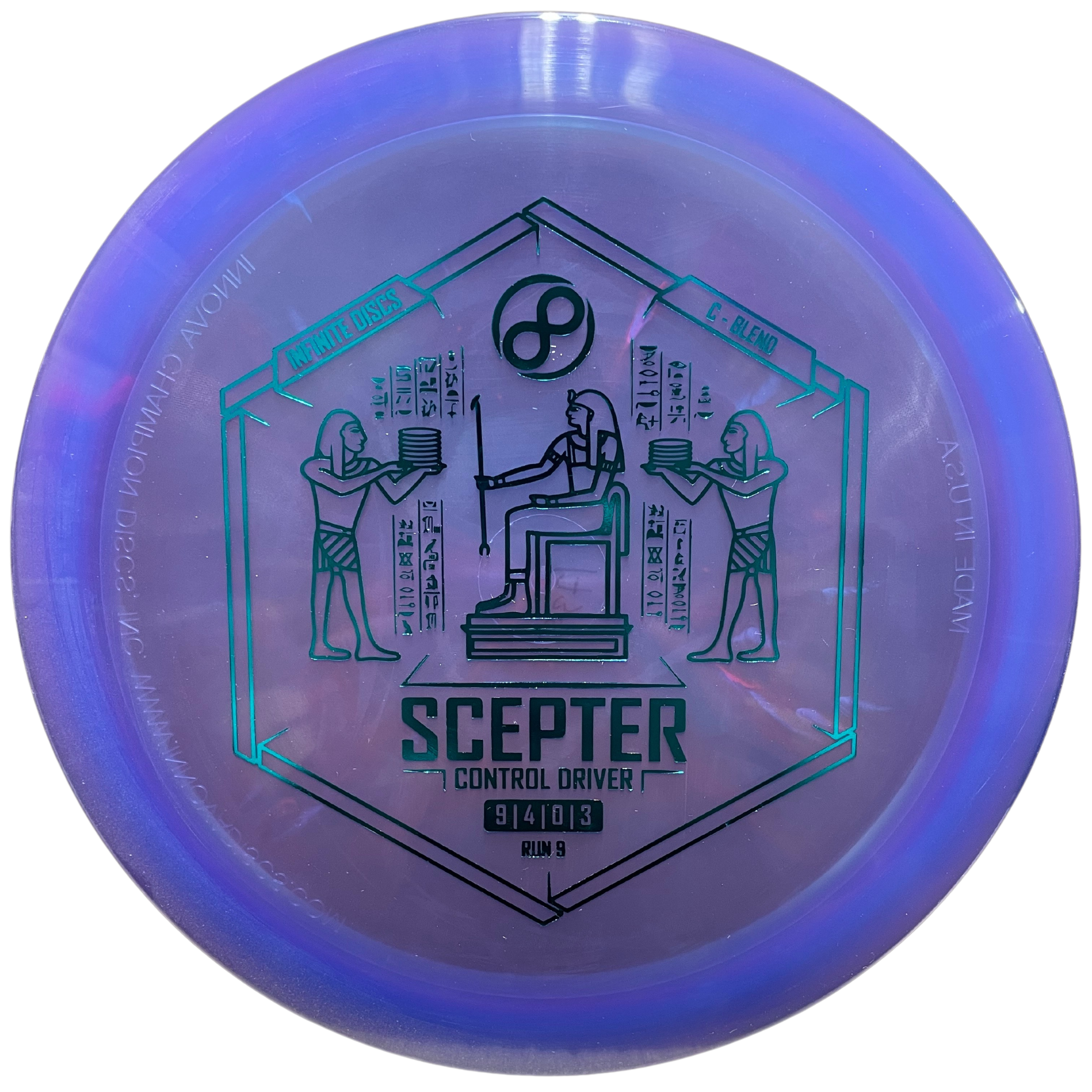 Purple Scepter control driver disc golf disc