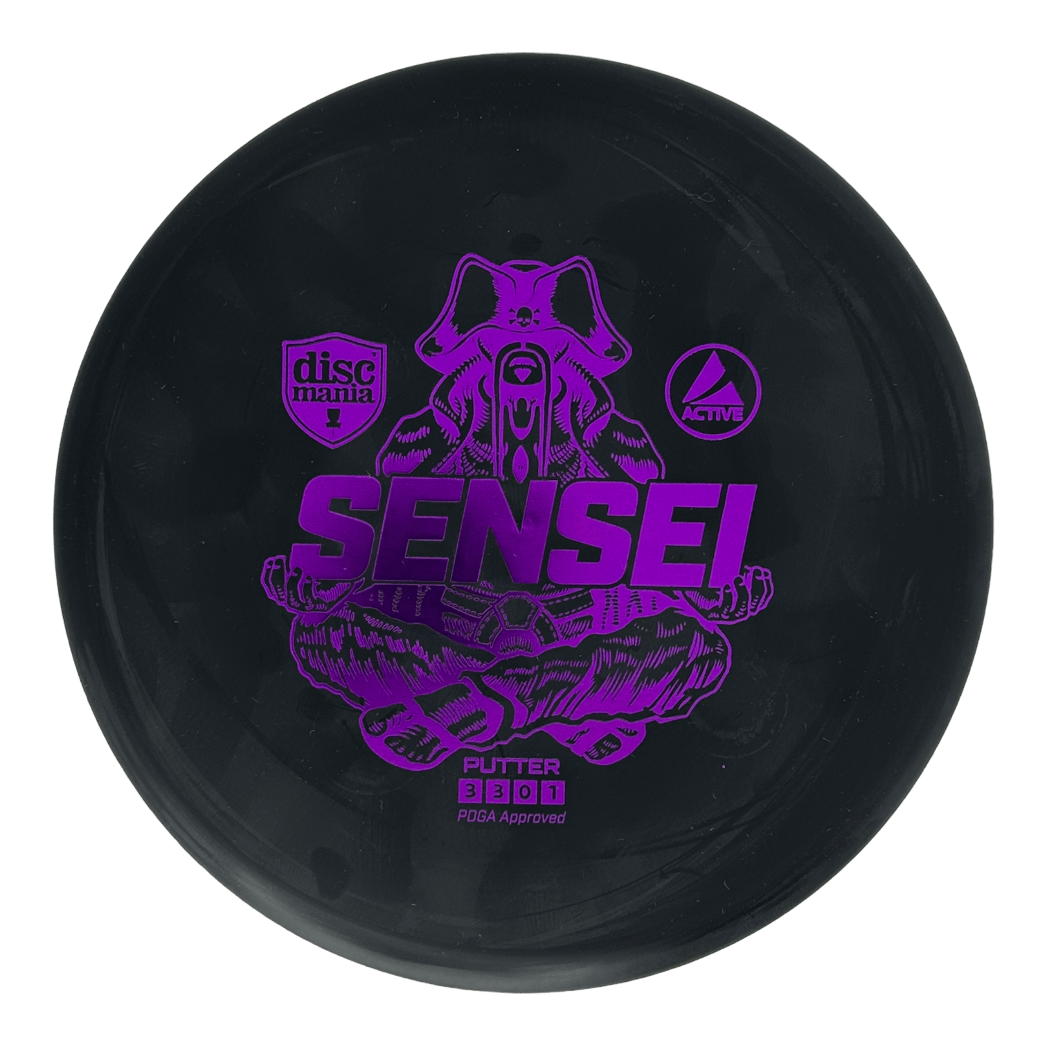 Discmania Sensei putter, black with purple design