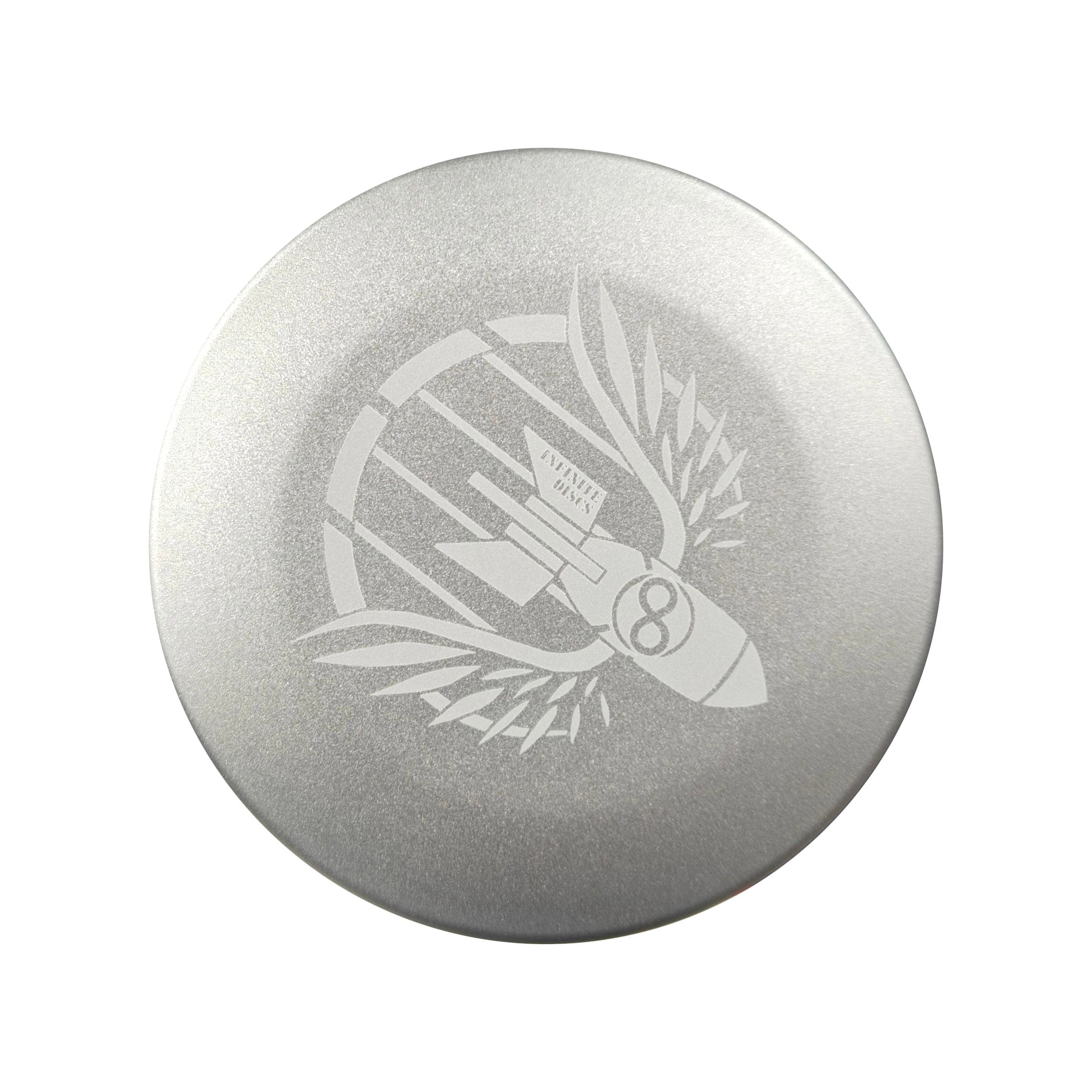 Silver mini disc with logo