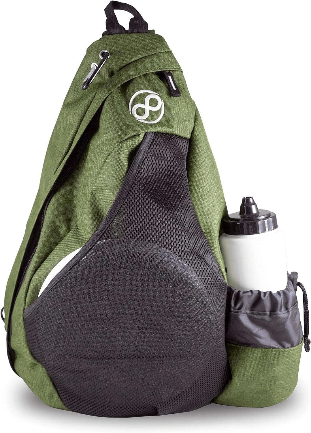 Green Deluxe Slinger Backpack with Water Bottle