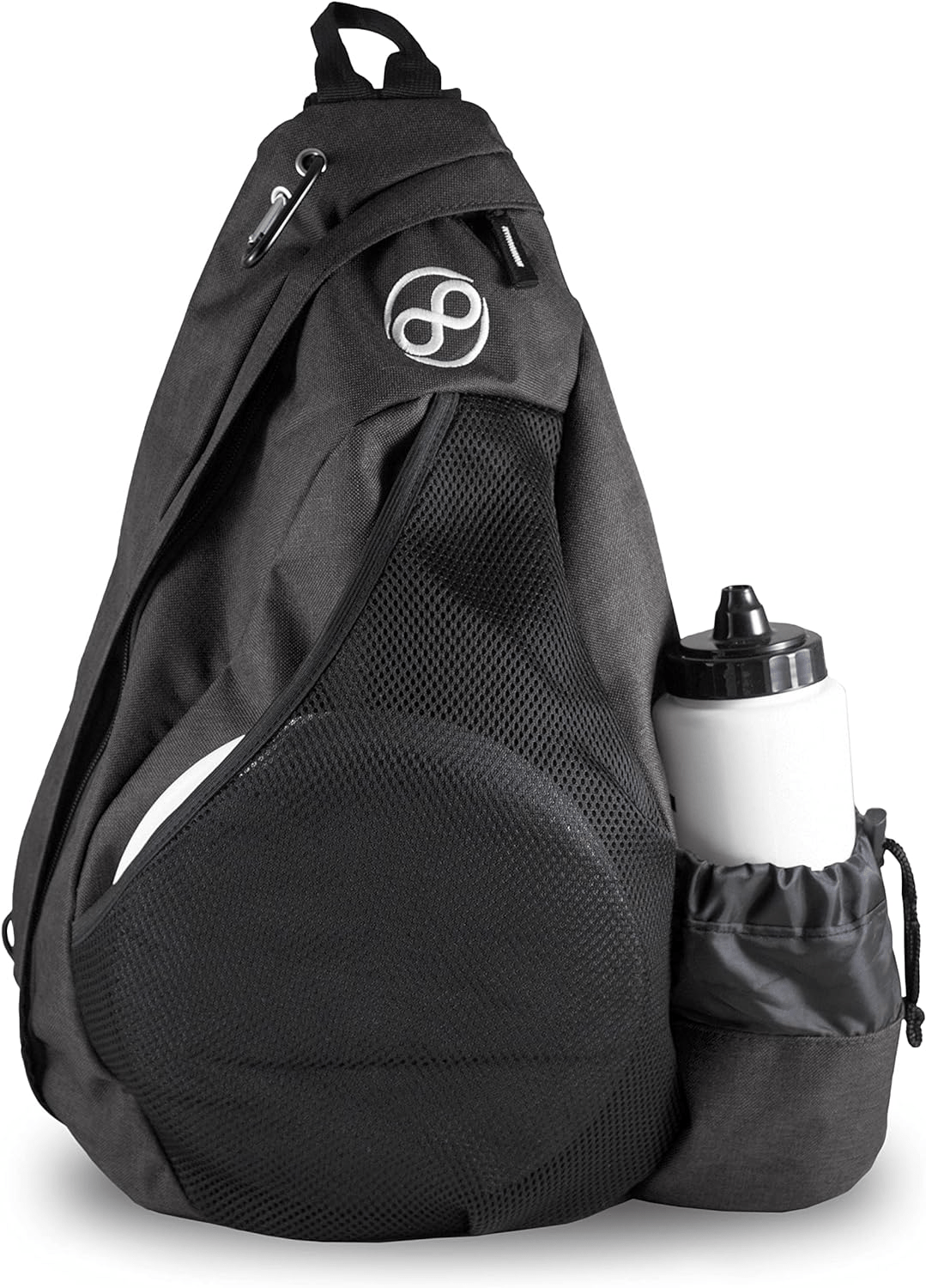 Black Slinger Deluxe Sling Backpack with Water Bottle