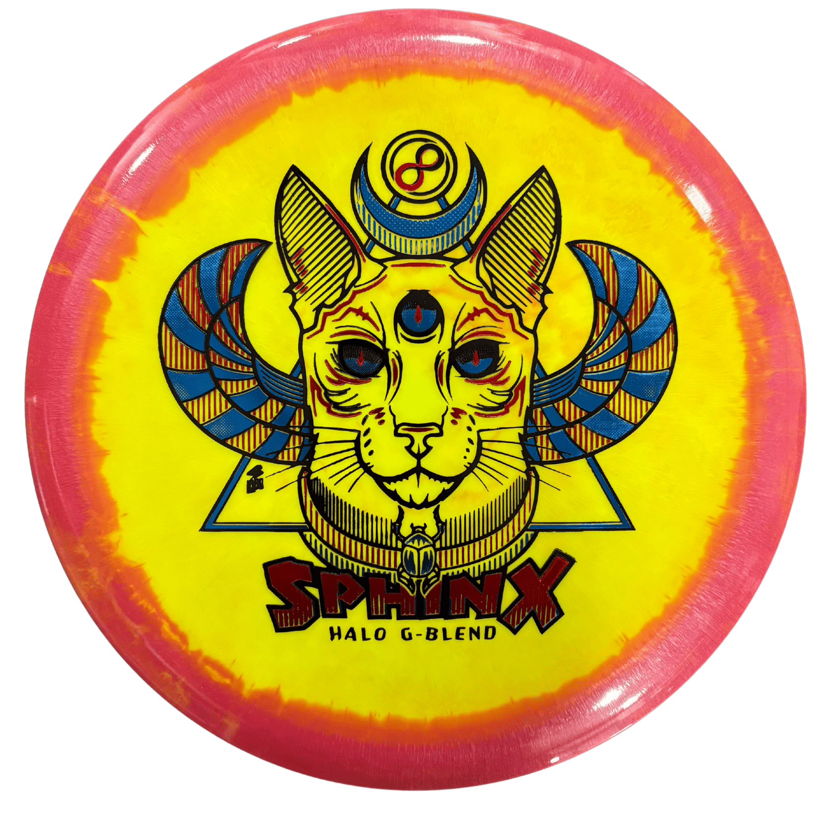Sphinx Halo G-Blend disc golf disc with cat design