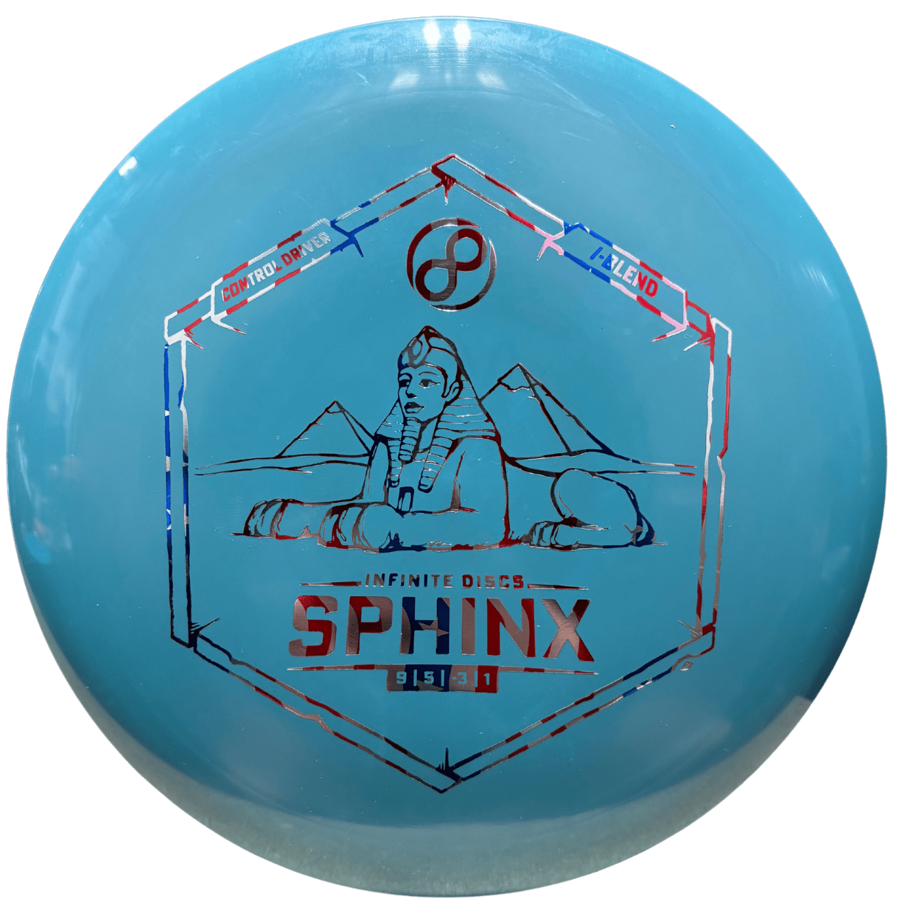Blue Infinite Discs Sphinx disc golf disc