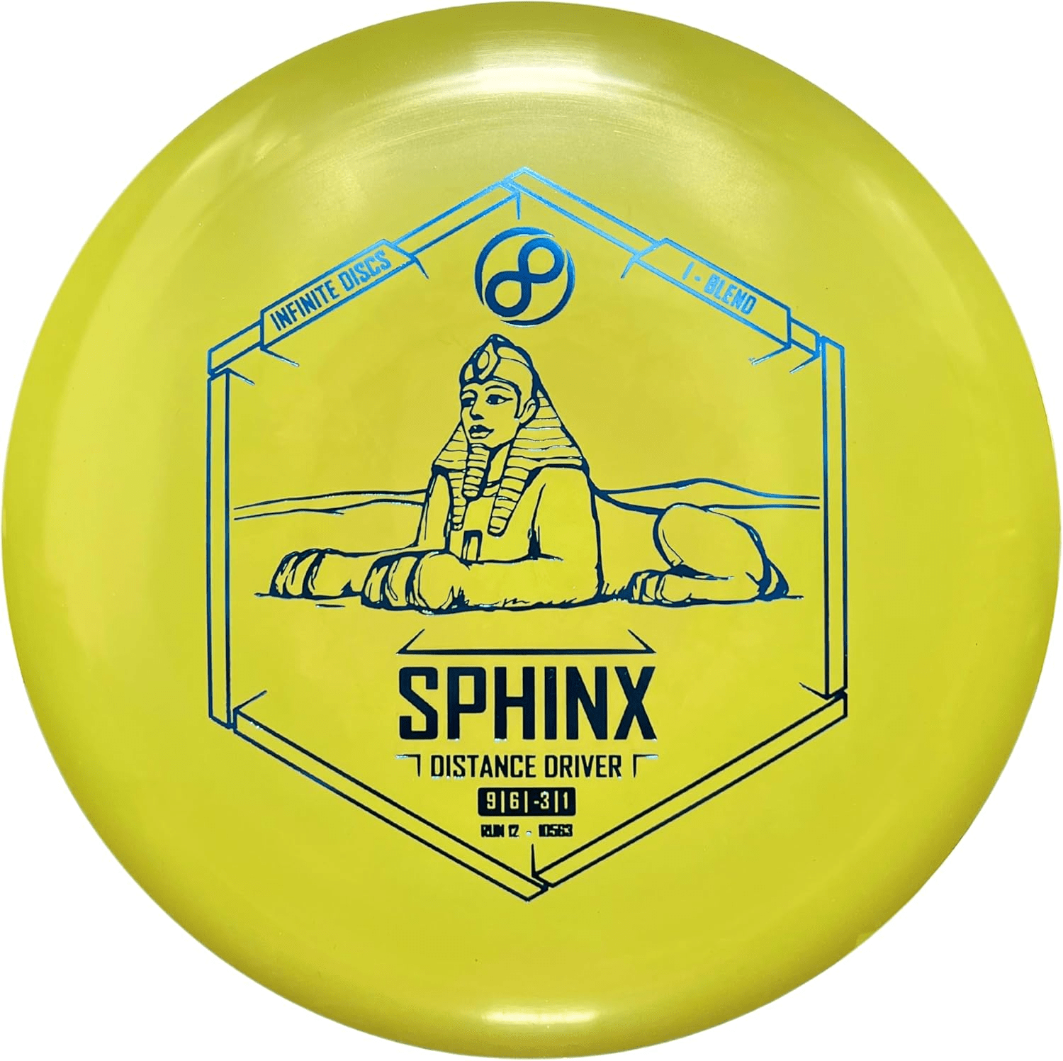 Yellow Infinite Discs Sphinx i-Blend disc golf driver