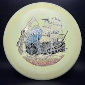 Surge SS Meg disc golf disc with kraken and ship graphic