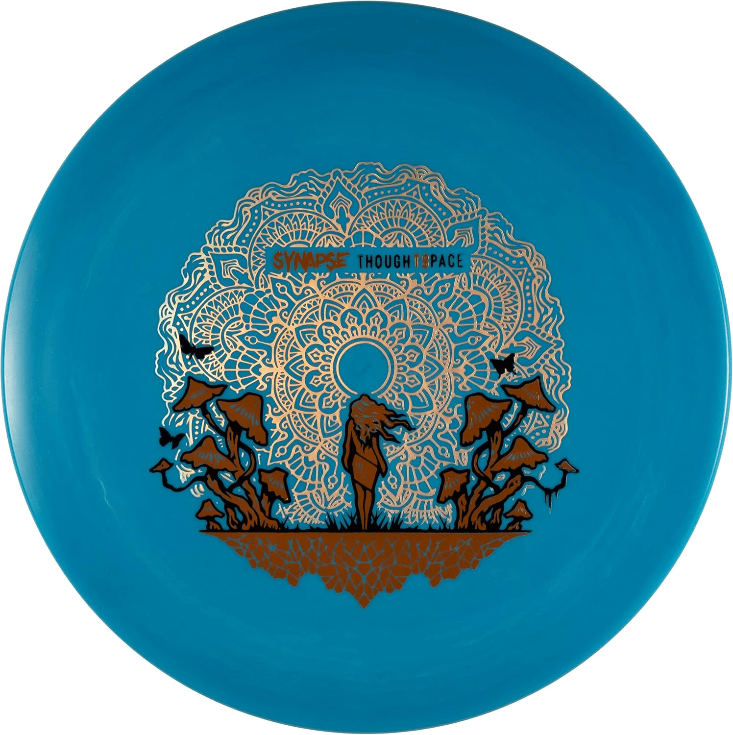 Blue Synapse Aura disc golf disc with intricate design