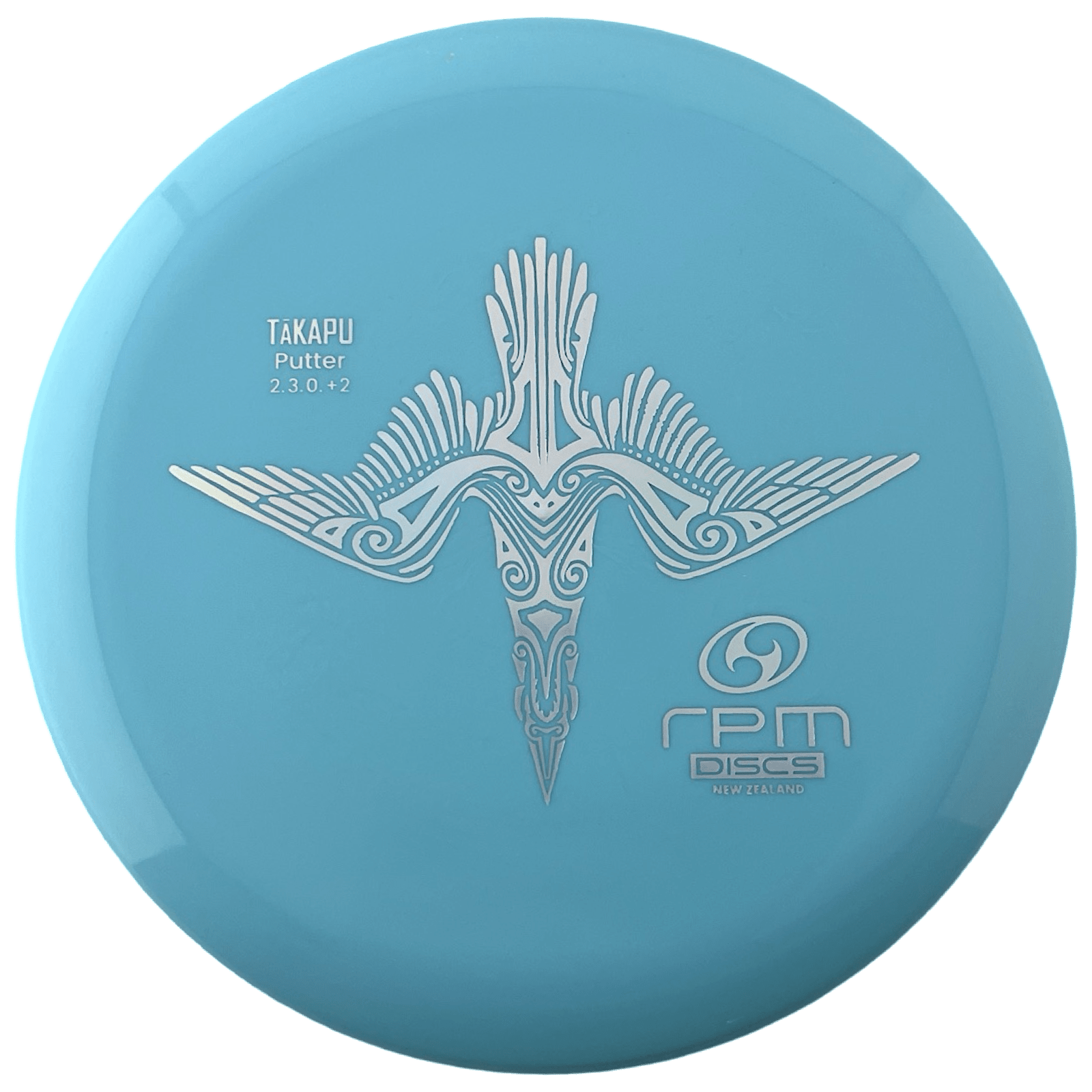 Takapu Atomic disc golf putter on white background