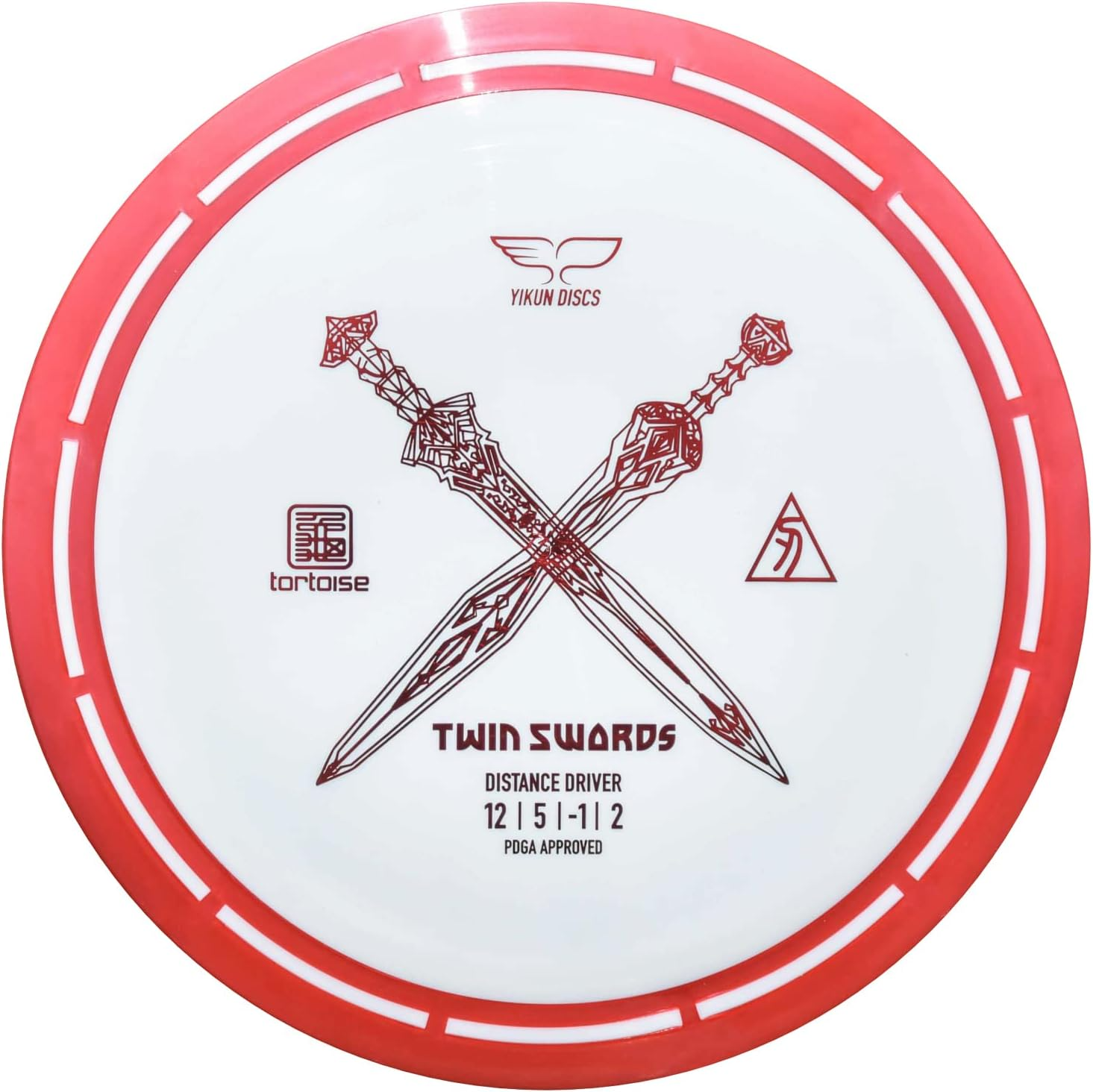 Yikun Discs Twin Swords red disc golf driver