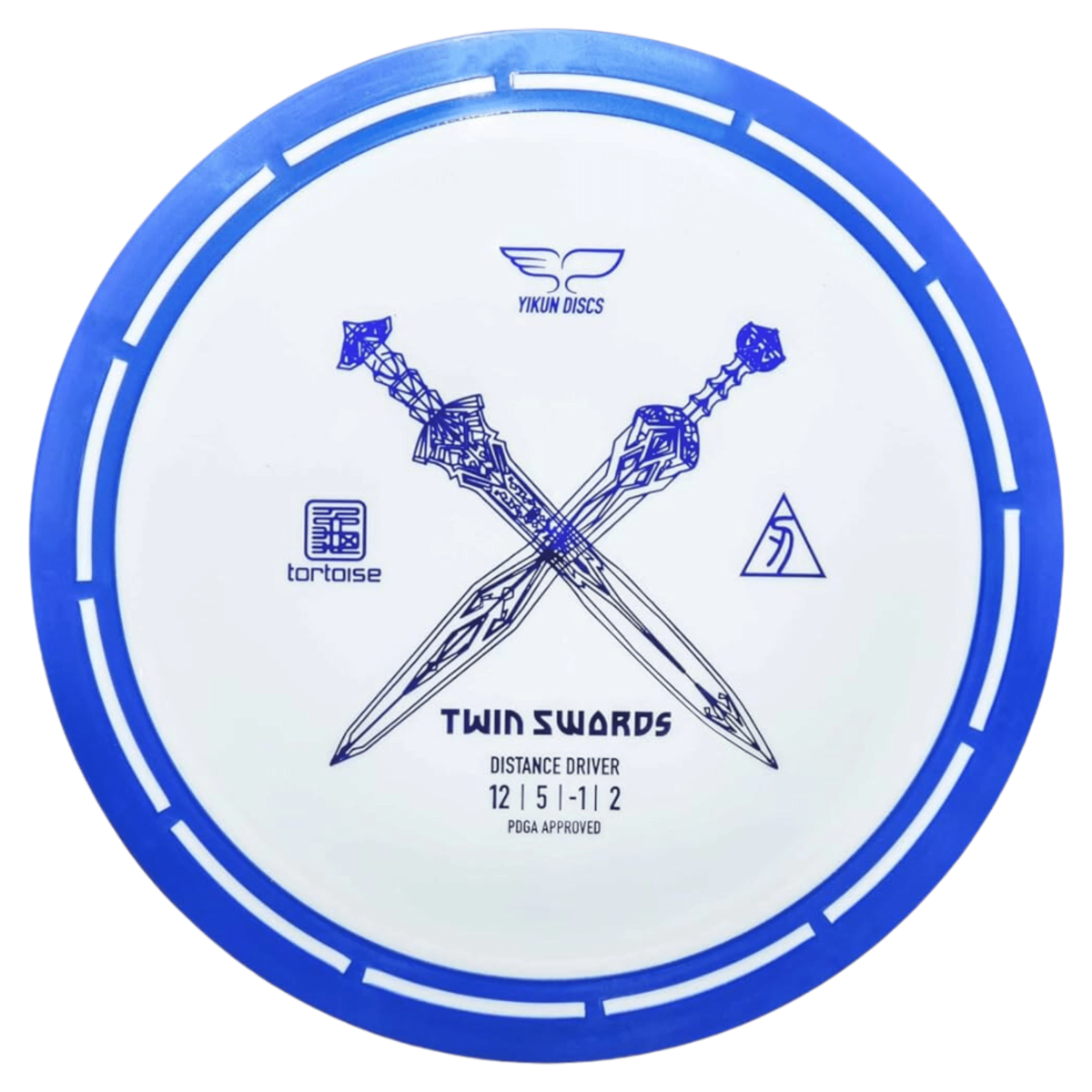 Blue Twin Swords disc golf disc