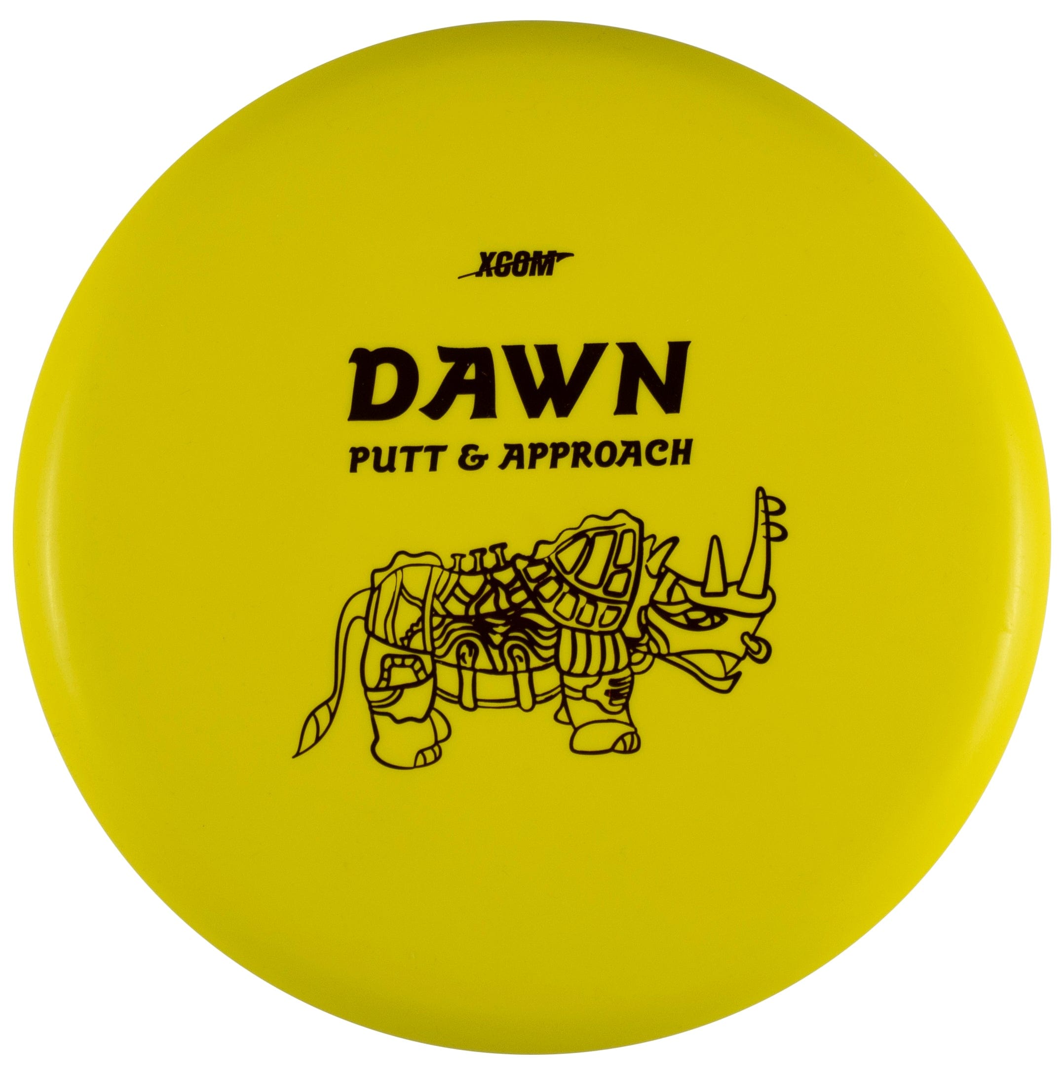 Yellow Xcom Dawn Putt & Approach disc golf disc.